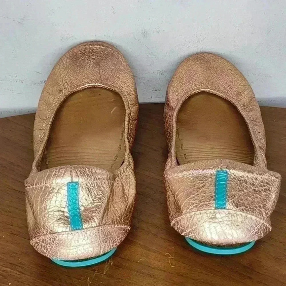 Tieks By Gavrieli Metallic Rose Gold Glam Ballet Flats Womens Size 9 Leather - Picture 6 of 9